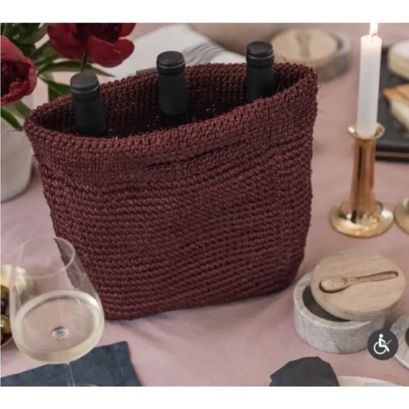 KASSATEX New York BORSA di VINO HANDMADE WOVEN PICNIC WINE TOTE BAG MIA MORETTI - Picture 9 of 9